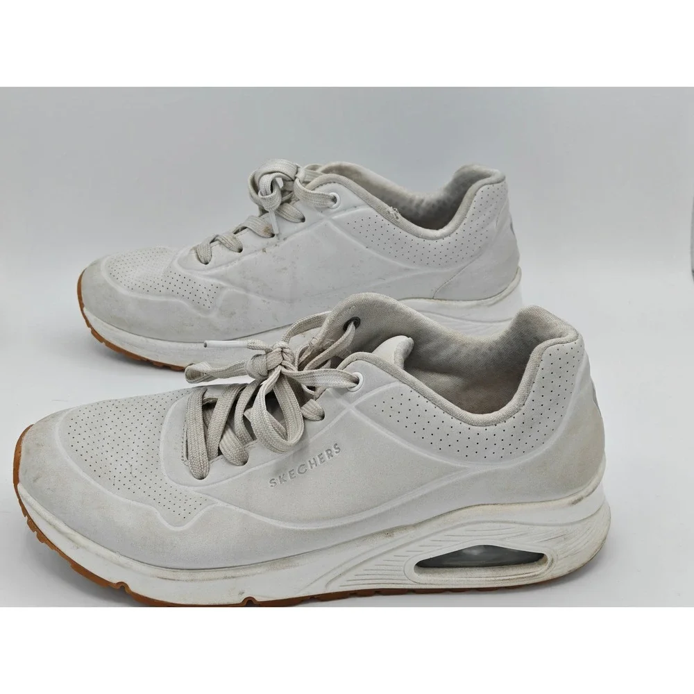 Skechers Los Angeles Uno Stand On Air Womens 9.5‎ White Sneakers 73690 Gum Sole